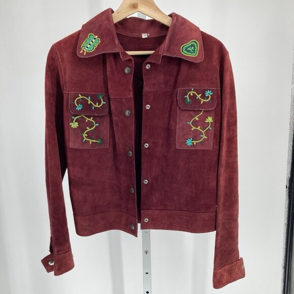 VTG Womens Hippie Western Jacket 70s Indie Suede Sz Medium Southwest Equestrian - Picture 1 of 16